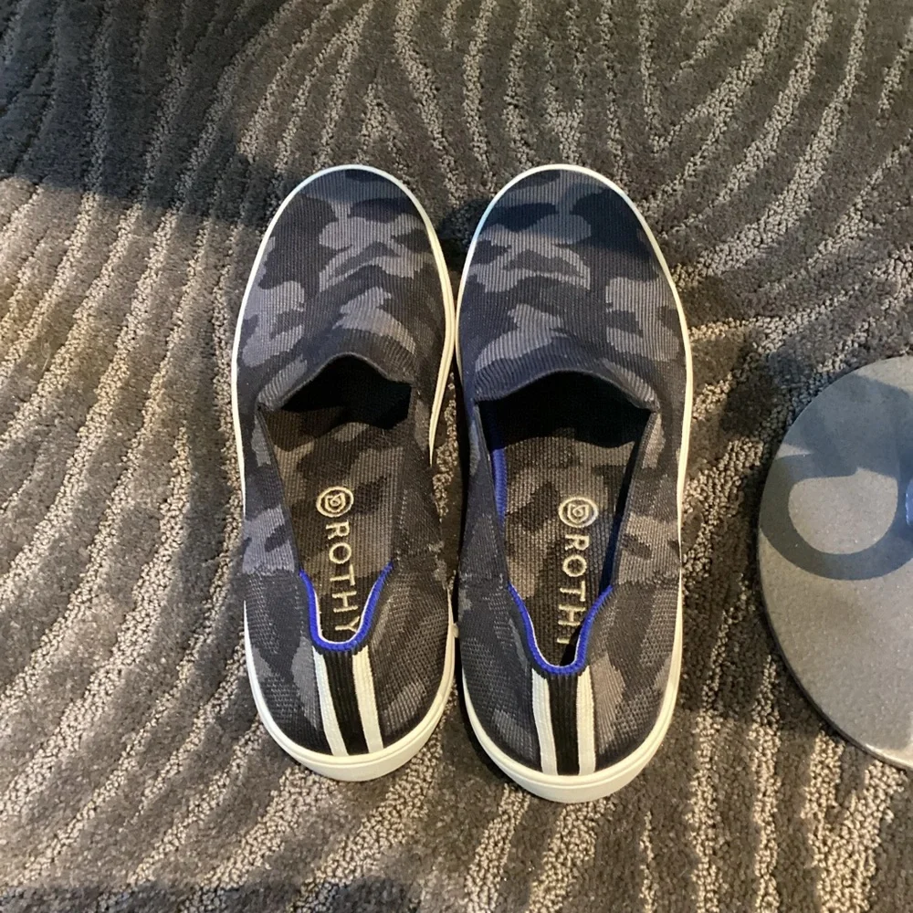 Rothy's Black and Gray Camouflage Original Slip On Sneaker Loafers - Like New! - Picture 8 of 10